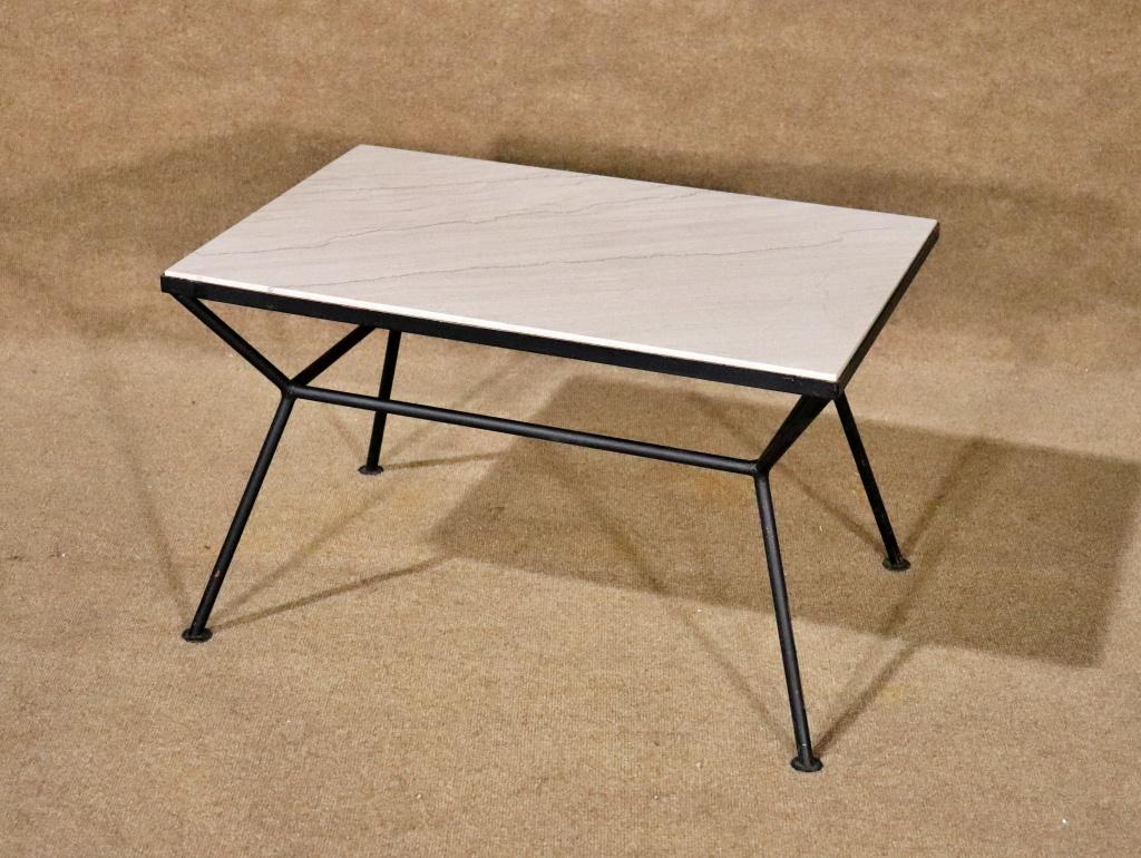 MCCOBB STYLE METAL MARBLE TOP COFFEE TABLE (1 of 7)