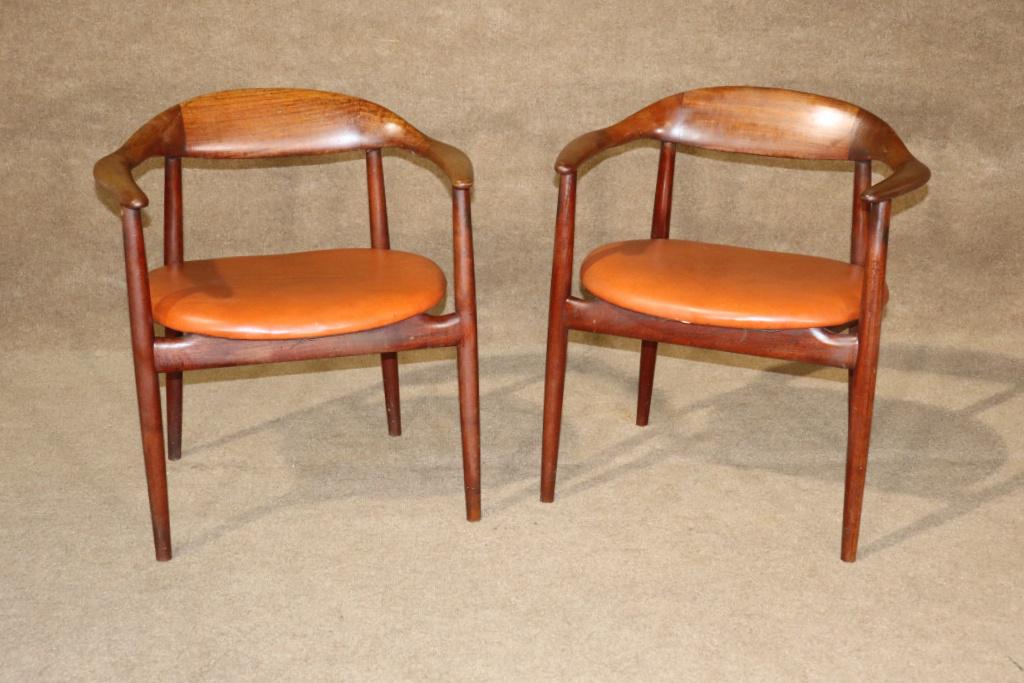 PAIR DANISH TEAK ARM CHAIRS (1 of 8)