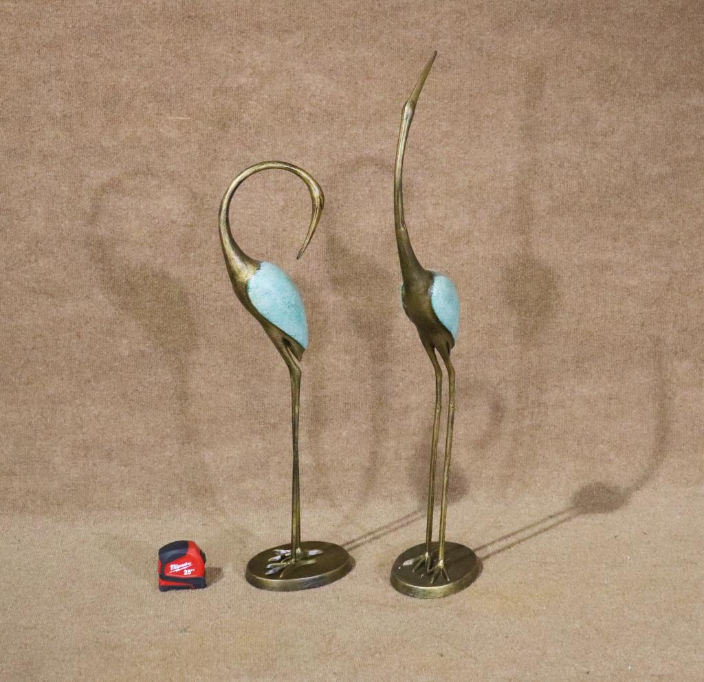 SAN PACIFIC INT'L COMPANION PAIR CRANE SCULPTURES (1 of 10)