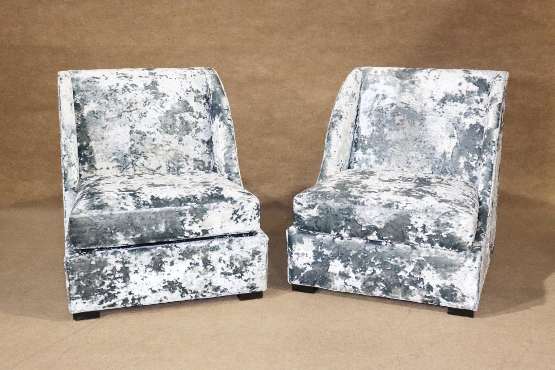 PAIR MODERN UPHOLSTERED CLUB CHAIRS (1 of 8)
