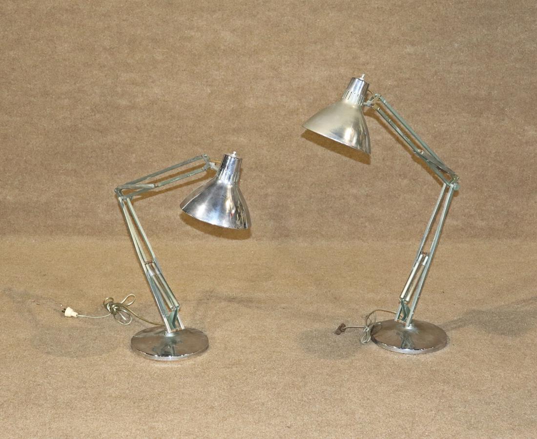 PAIR CHROME ADJUSTABLE PORTABLE LAMPS (1 of 11)