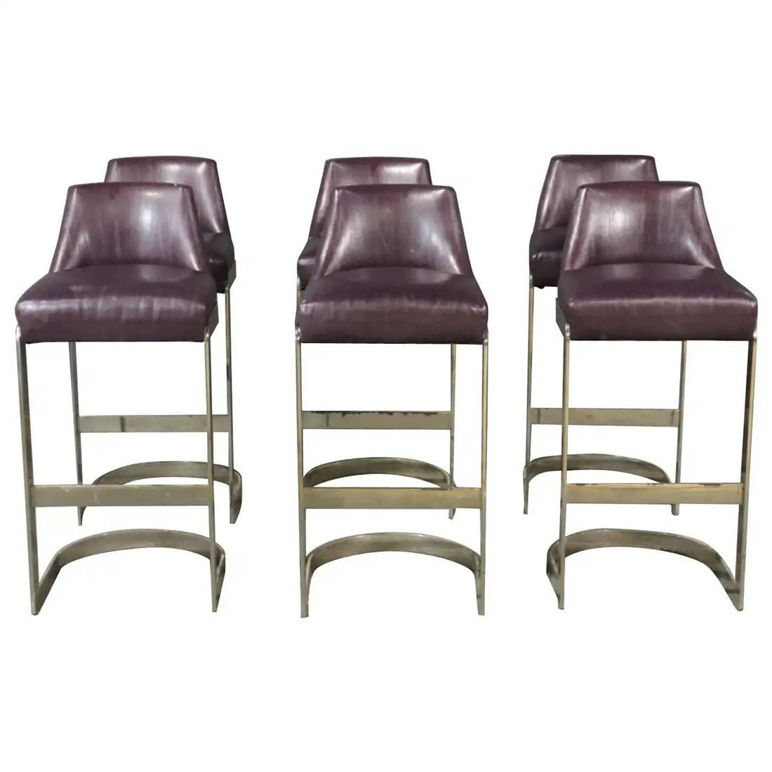 MID CENTURY MODERN ITALIAN STYLE BAR STOOLS (1 of 8)