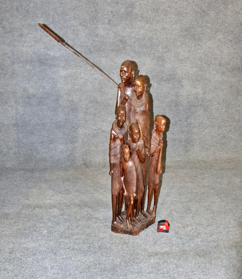 CARVED AFRICAN SCULPTURE FAMILY (1 of 7)