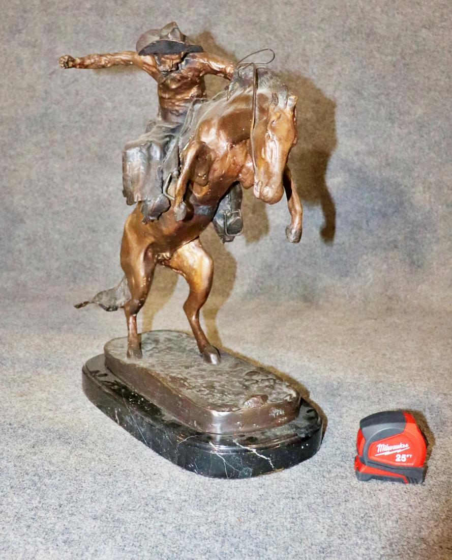 FREDERICK REMINGTON BRONZE SCULPTURE HORSE & RIDER (1 of 7)