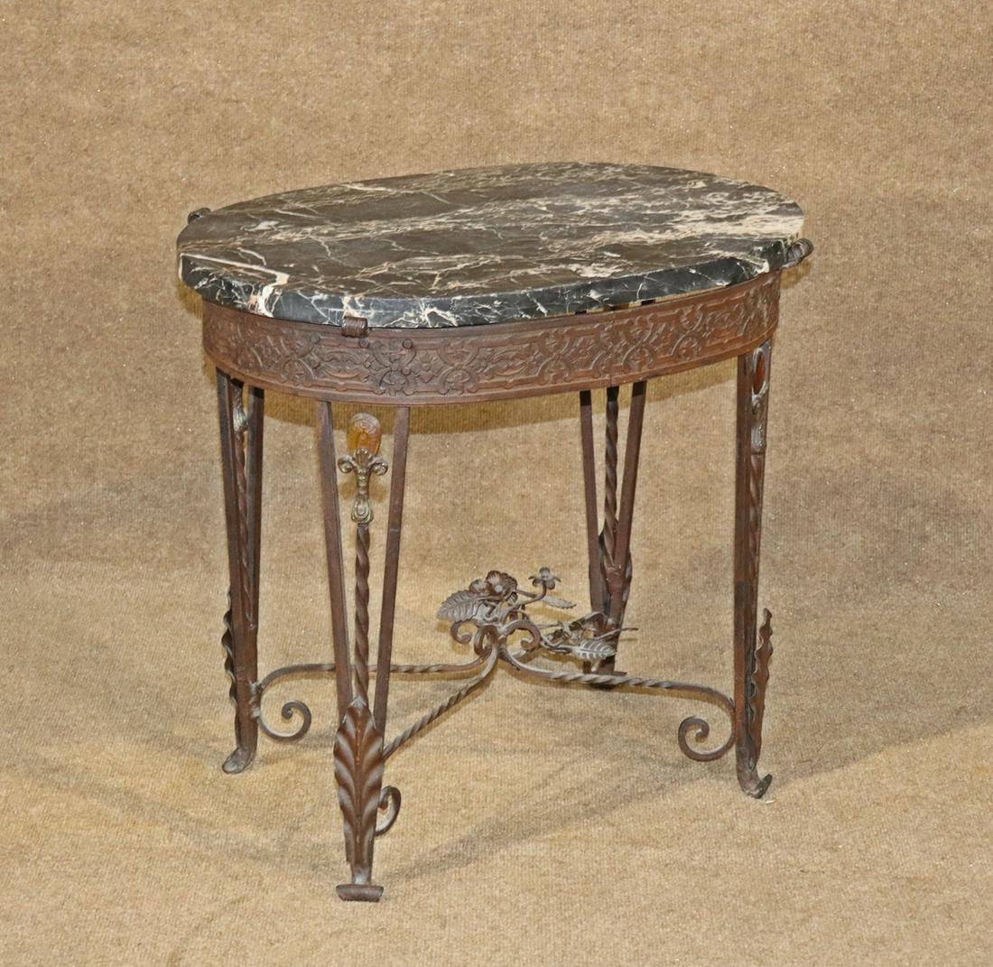 OSCAR BACH STYLE MARBLE TOP END TABLE (1 of 9)