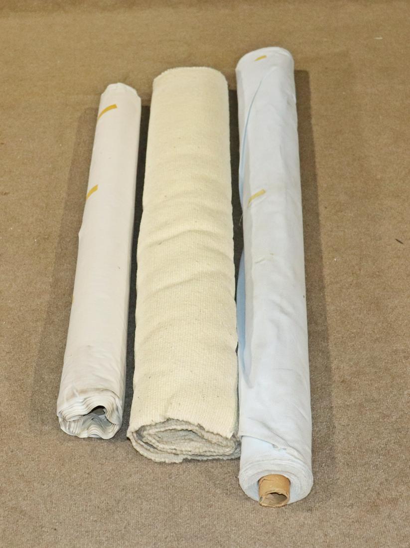 3 ROLLS OF ORIGINAL VLADIMIR KAGAN FABRIC: Vladimir Kagan's personal furniture from estate. Multi colors. 14" h x 16" w x 56" d.