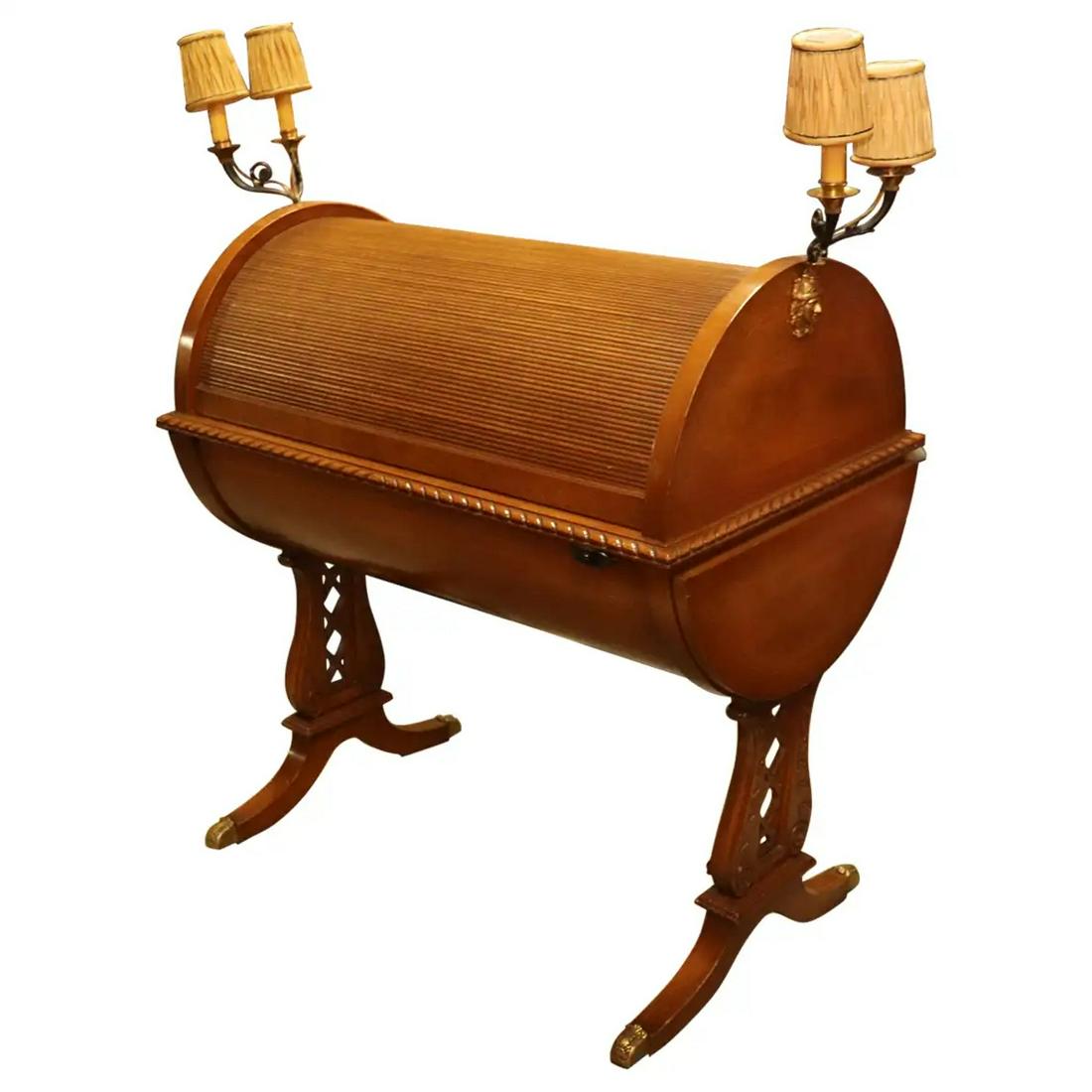 REGENCY CYLINDER TAMBOUR DESK (1 of 17)