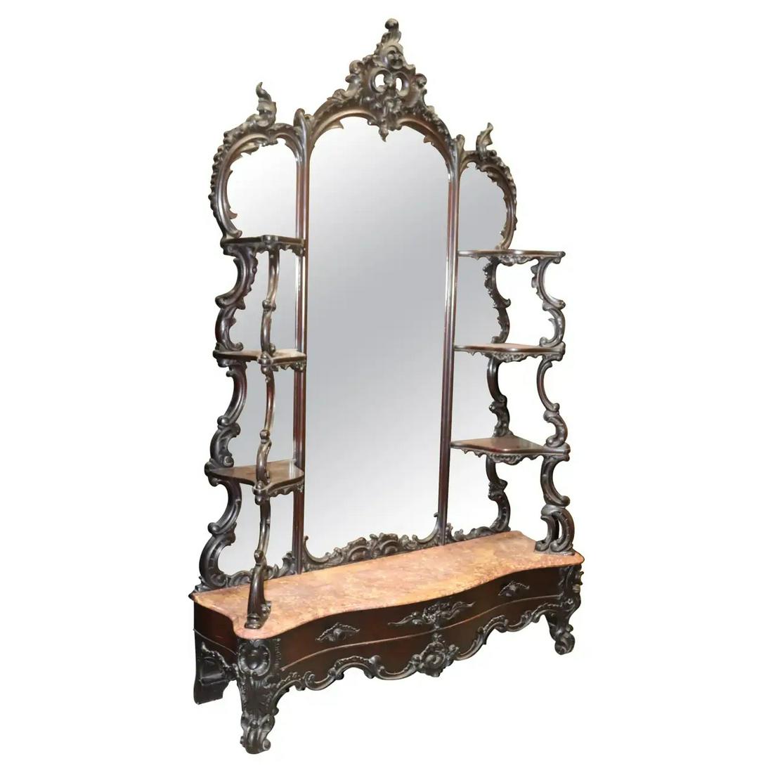 AMERICAN VICTORIAN BELTER STYLE ETAGERE (1 of 10)