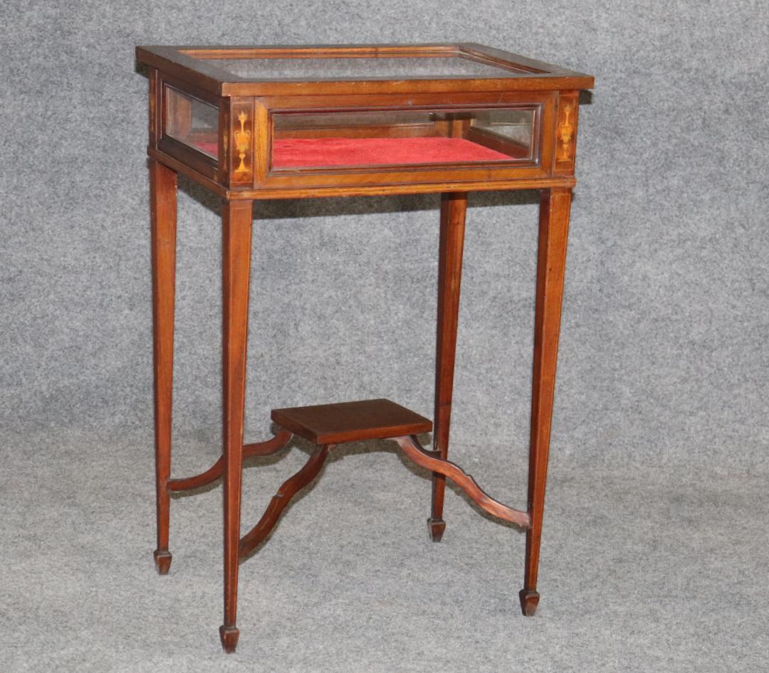 ANTIQUE 19TH C EDWARDIAN VITRINE TABLE (1 of 16)