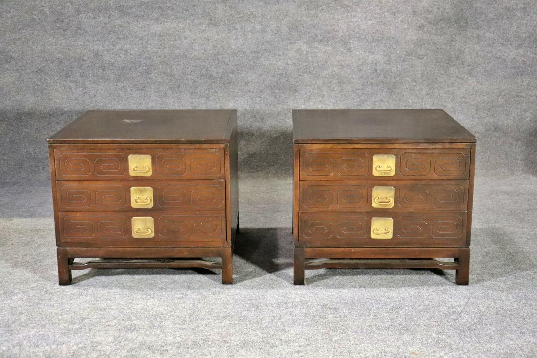 PAIR SIGNED GIBBINGS FOR WIDDICOMB SIDE TABLES (1 of 11)