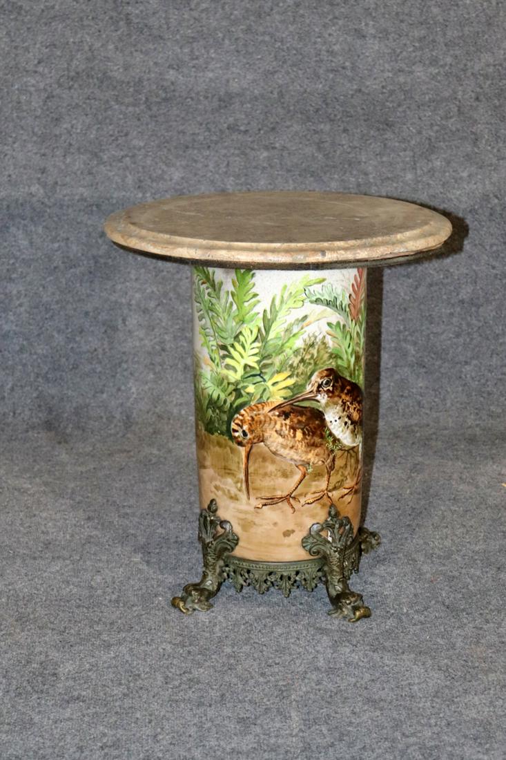 MARBLE TOP & PORCELAIN GUERIDON (1 of 9)