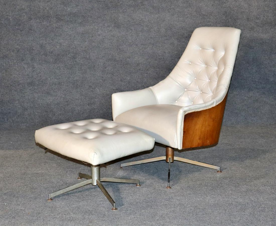 MILO BAUGHMAN SWIVEL LOUNGE CHAIR & OTTOMAN (1 of 11)