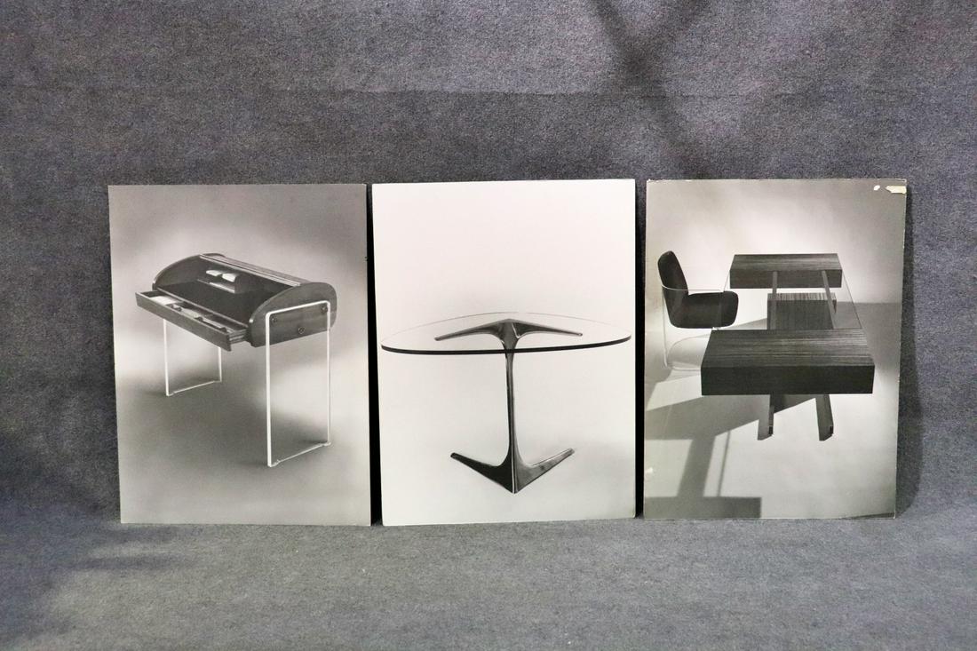 3 ADVERTISING PANELS FROM VLADIMIR KAGAN'S STUDIO: From Vladimir Kagan's personal estate. 40 1/4" h x 30" w x 1" d.