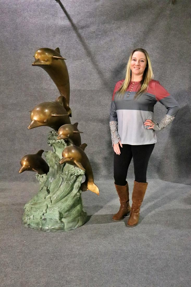 SIGNED BRONZE DOLPHIN FIGURAL FOUNTAIN (1 of 11)