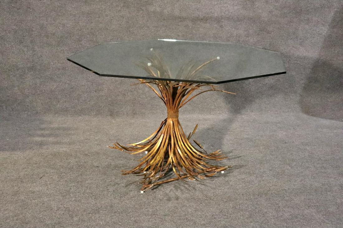 ITALIAN WHEAT SHEAF GLASS TOP DINING TABLE (1 of 10)