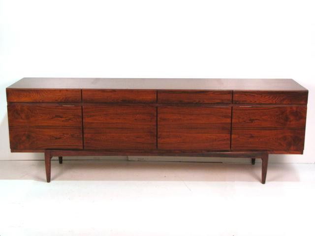 KOFOD LARSEN ROSEWOOD CREDENZA: Excellent condition. 30 1/8"h. x 90 1/2"w. x 19 1/2"d.