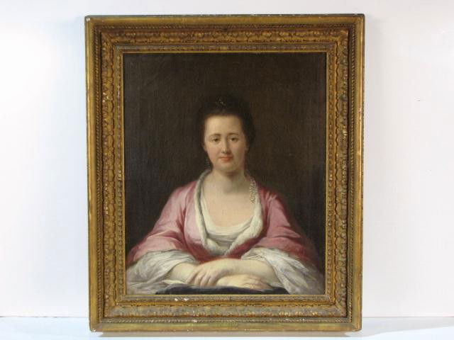 PORTRAIT PAINTING of a LADY attributed FRANCIS COTES: Restored & relined. No visible signature. Very good condition. 25"h. x 30"w.