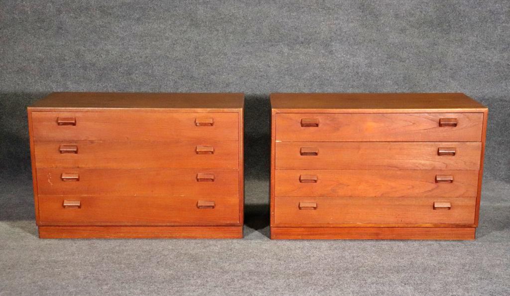 PAIR DANISH 4 DRAWER CHESTS (1 of 12)