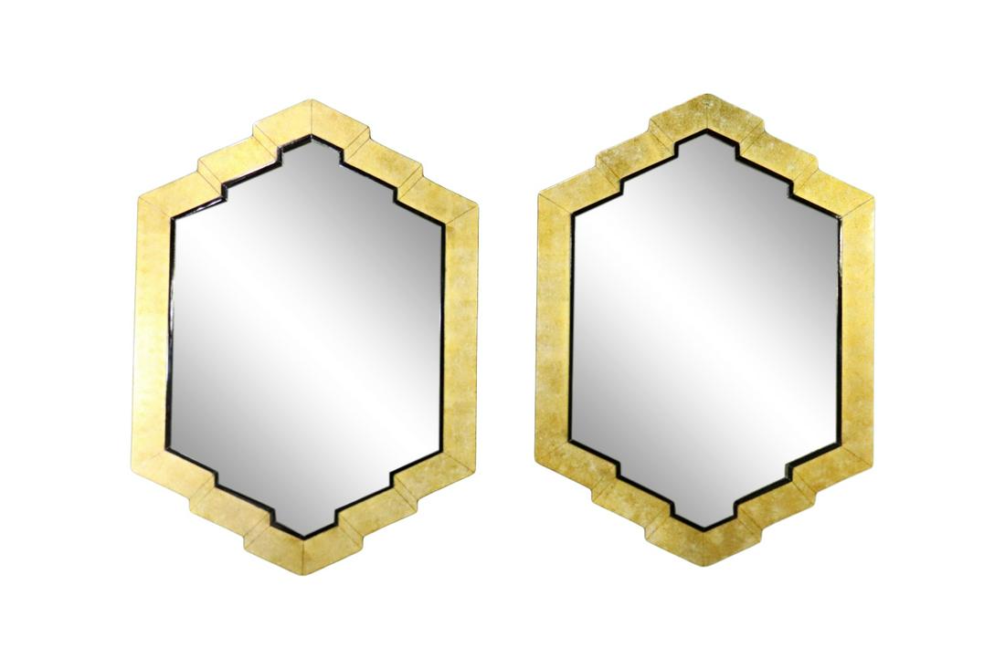 PAIR POST MODERN DECO STYLE MIRRORS (1 of 7)