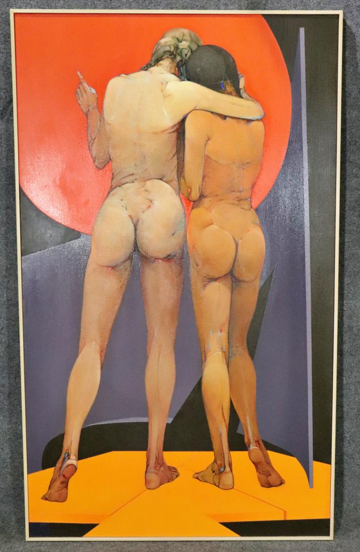 SIGNED JACQUES FABERT PAINTING 2 NUDES (1 of 7)