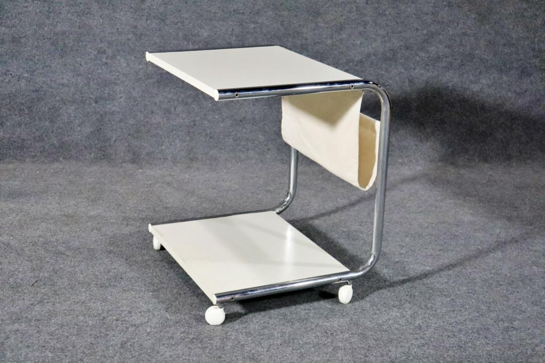SPACE AGE STYLE END TABLE W MAGAZINE RACK (1 of 6)