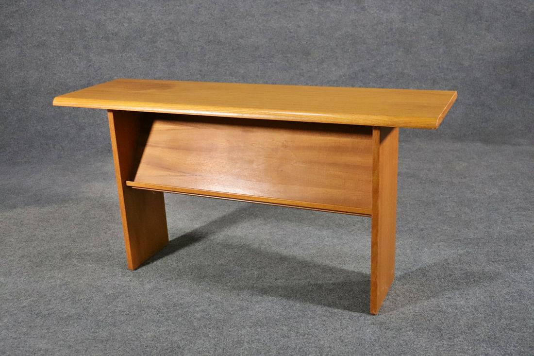 DANISH TEAK CONSOLE: Danish. Teak. 26 1/4" h x 50 3/8" w x 15 3/4" d.
