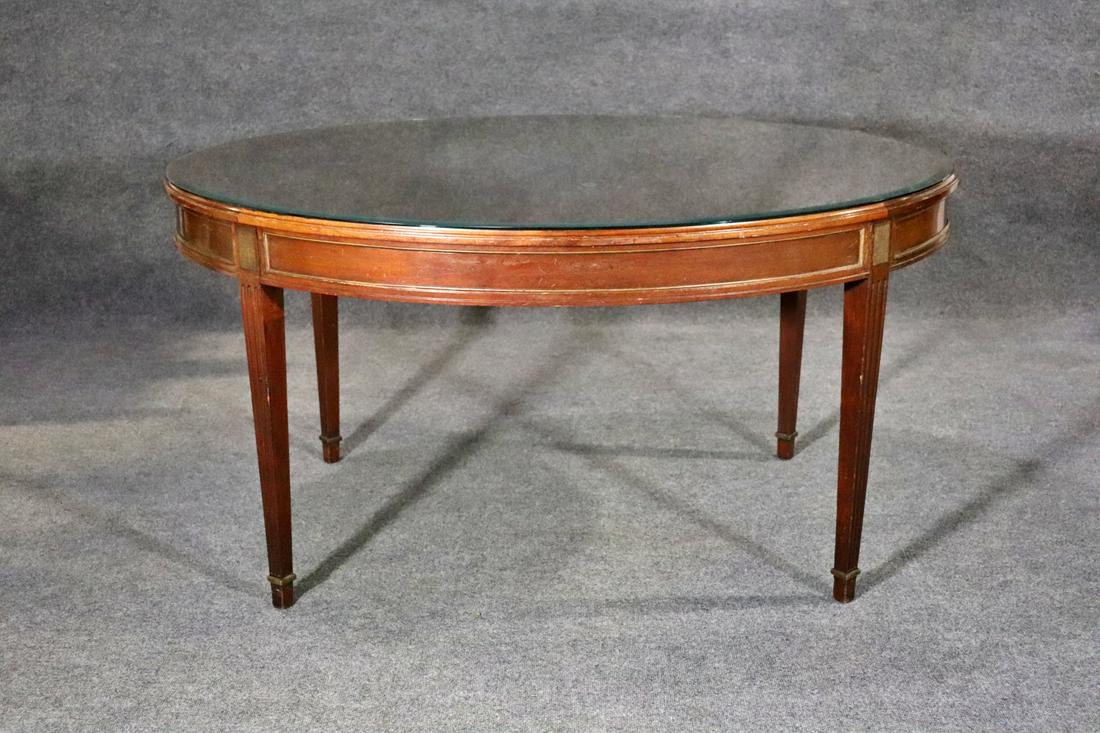 JANSEN BREAKFAST TABLE: Wood. Beveled glass top. 30 5/8" h x 60" w x 45" d.