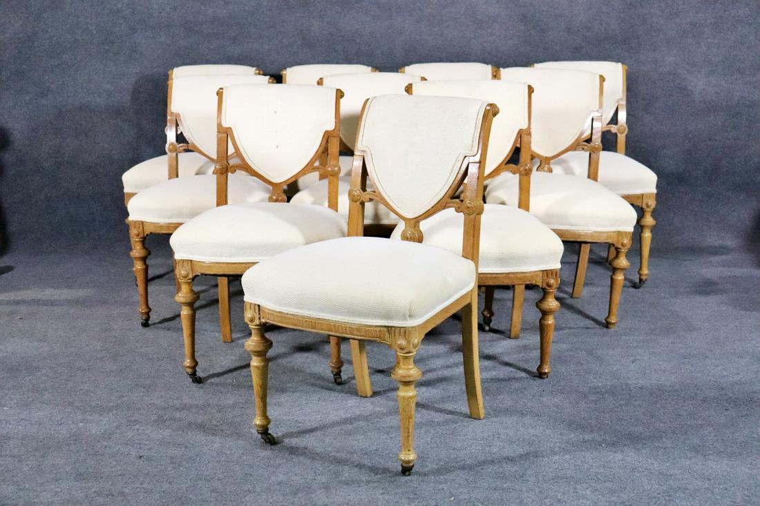 UNSIGNED HERTER BROTHERS 10 CARVED OAK SIDE CHAIRS (1 of 16)