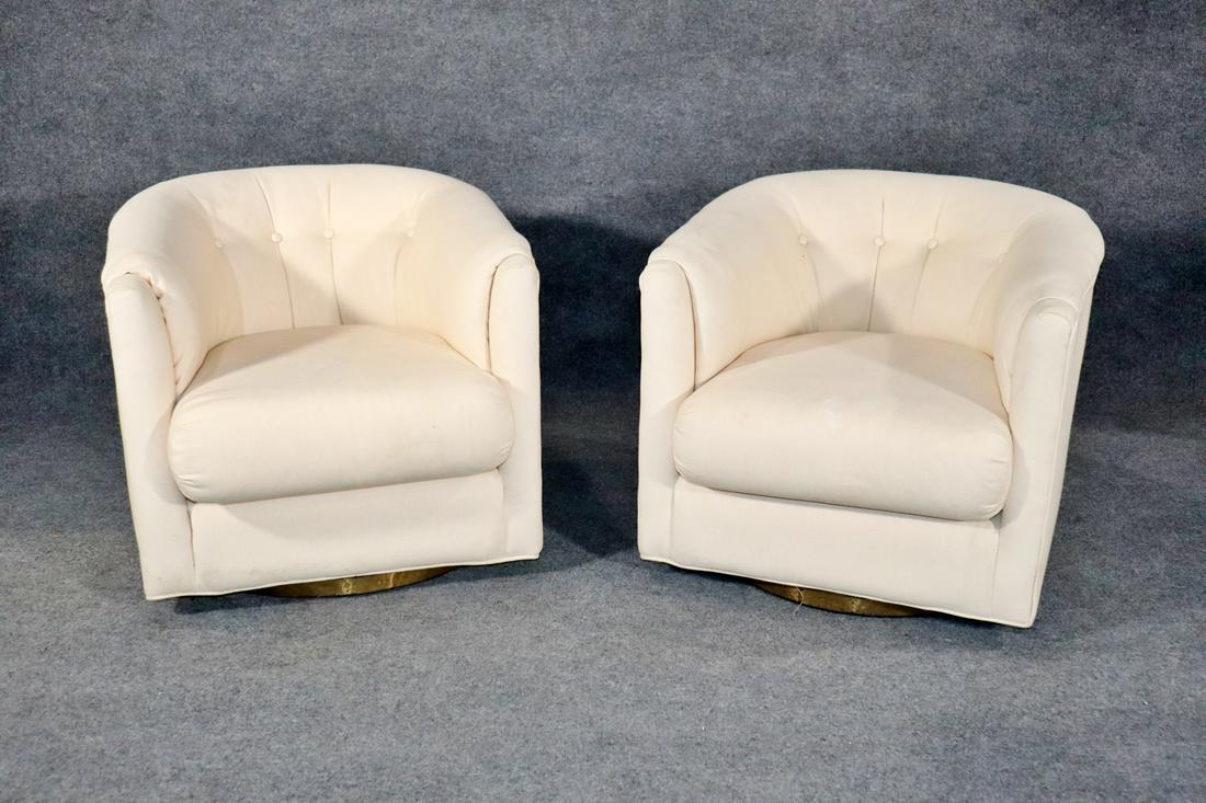 PAIR MODERN SWIVEL CLUB CHAIRS (1 of 12)