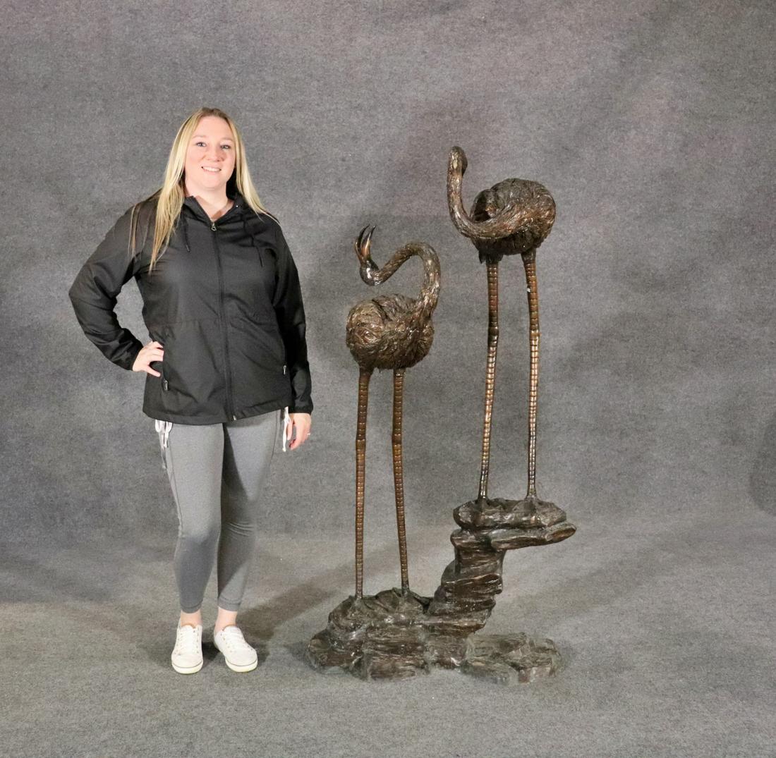 SIGNED ARNADIA BRONZE CRANE FOUNTAIN (1 of 9)