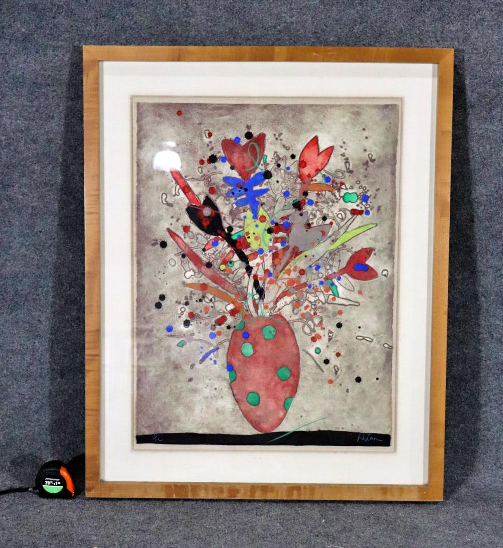 DELON ABSTRACT PRINT STILL LIFE FLOWERS (1 of 5)