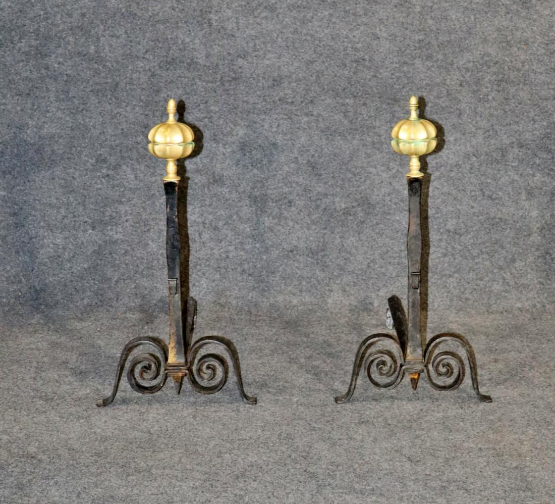 PAIR REGENCY STYLE ANDIRONS (1 of 8)