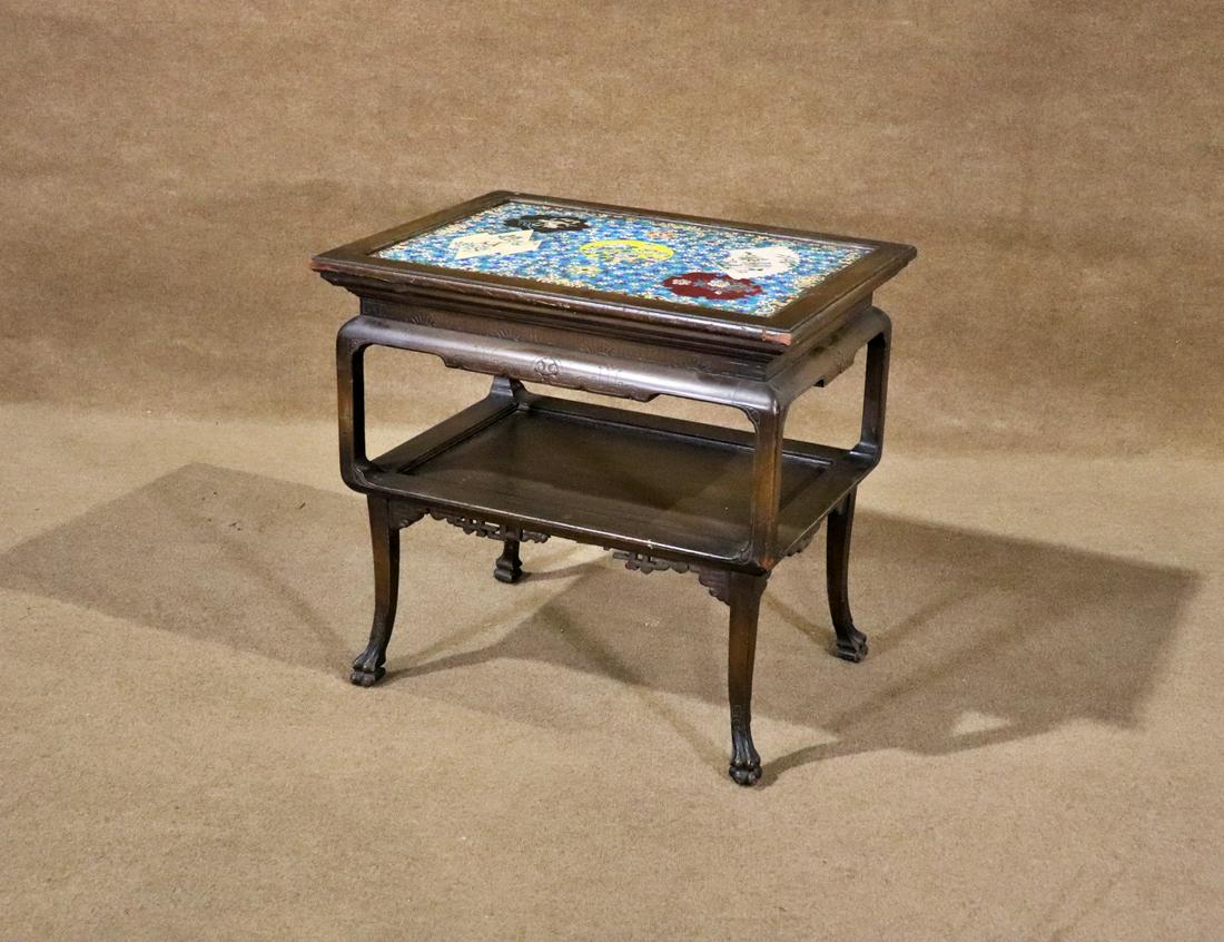 CARVED ASIAN TILE TOP TABLE (1 of 11)
