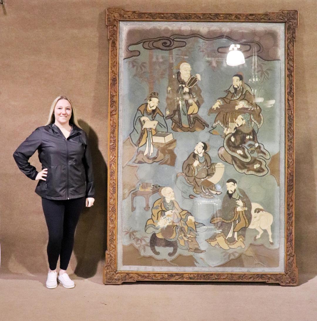 LARGE CHINESE NEEDLEWORK TAPESTRY (1 of 14)