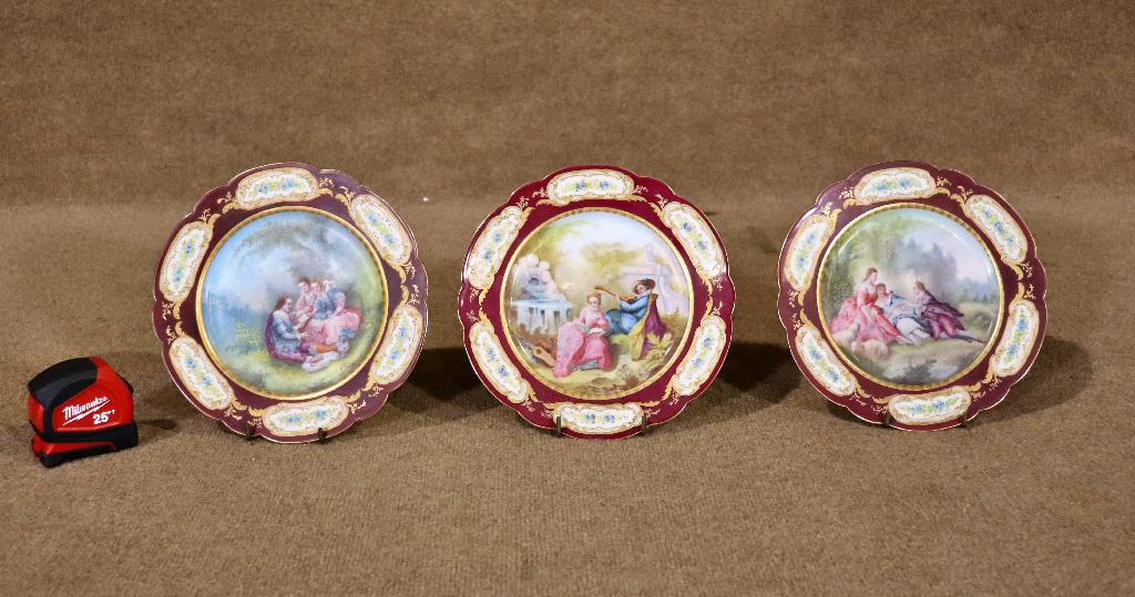 3 SEVRES PLATES (1 of 9)