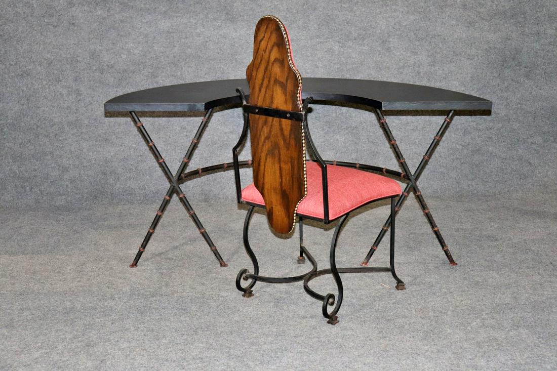 JACQUES ADNET STYLE FAUX BAMBOO DESK & CHAIR (1 of 10)