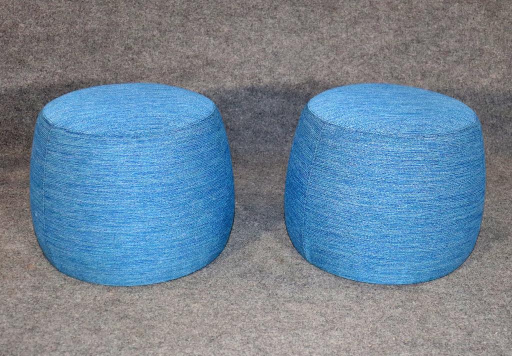 PAIR BERNHARDT UPHOLSTERED OTTOMANS (1 of 7)