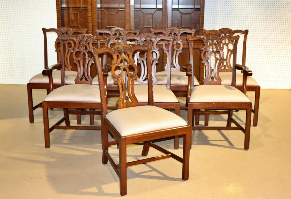 8 MAITLAND SMITH CROTCH MAHOGANY DINING CHAIRS (1 of 15)