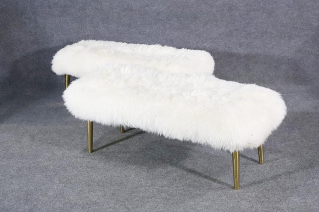 PAIR POST MODERN SHAG BENCHES (1 of 6)