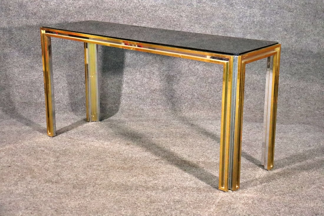 ROMEO REGA STYLE CHROME & BRASS CONSOLE (1 of 10)
