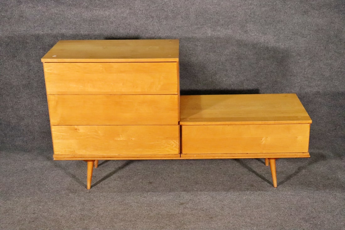 PAUL MCCOBB 3 PIECE MAPLE BENCH WITH DRESSER CHEST (1 of 16)
