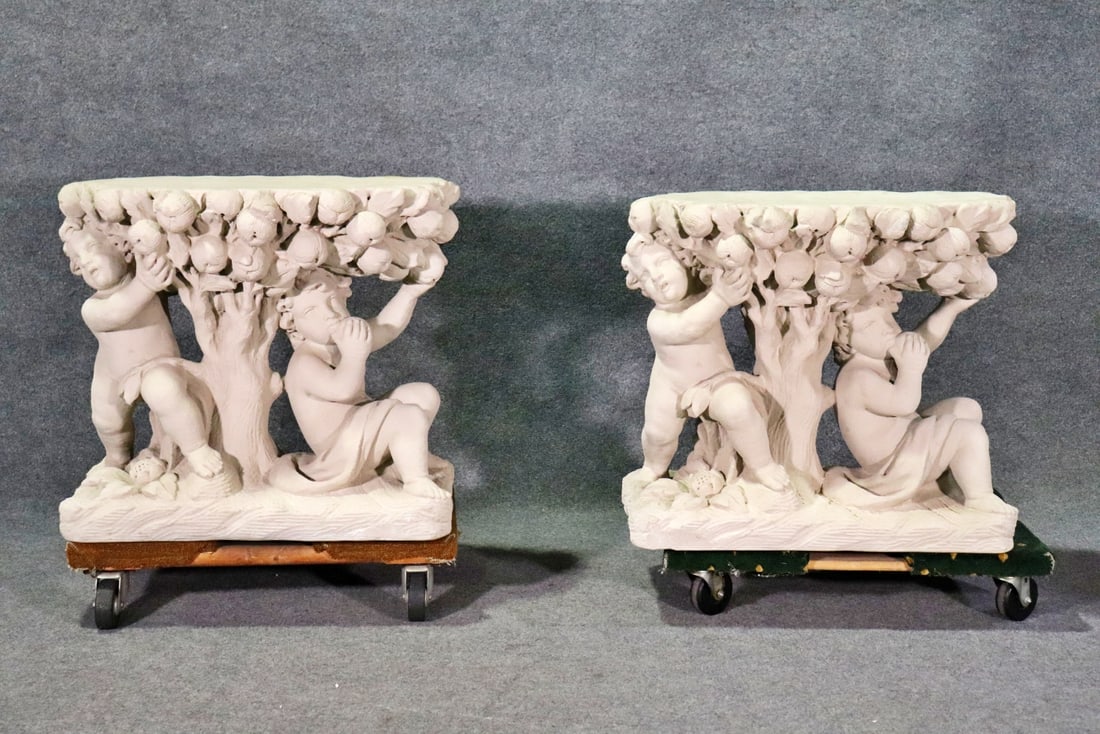 PAIR LOUIS XVI STYLE STONE GARDEN PEDESTALS (1 of 12)