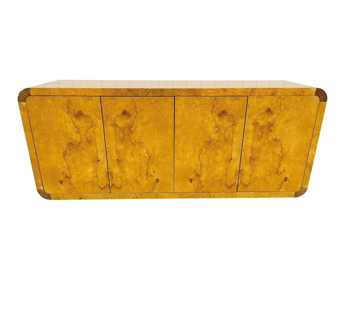 VINTAGE HENREDON SCENE TWO BURLED WOOD SIDEBOARD (1 of 6)