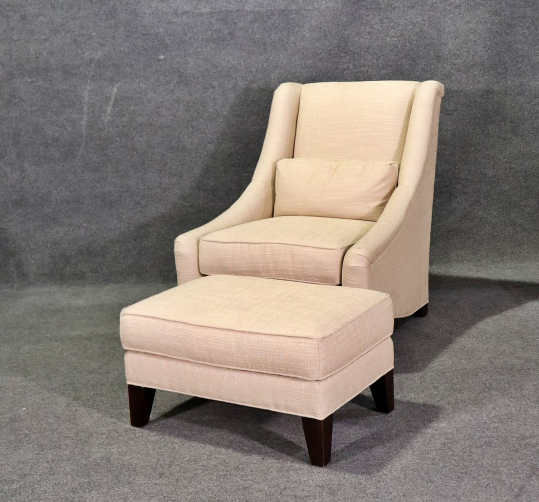 MITCHELL GOLD & BOB WILLIAMS LOUNGE CHAIR & OTTOMAN (1 of 8)