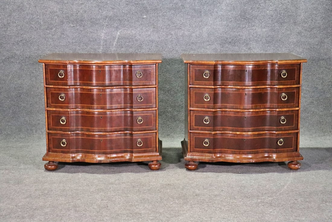 BAROQUE STYLE INLAID MAHOGANY CHEST OF DRAWERS (1 of 11)
