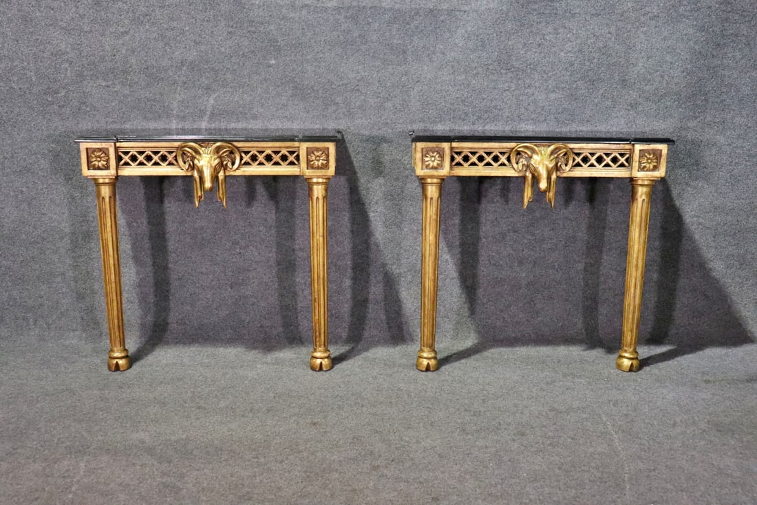 CARVED GILT WALL MOUNTED FIGURAL CONSOLE TABLE (1 of 10)