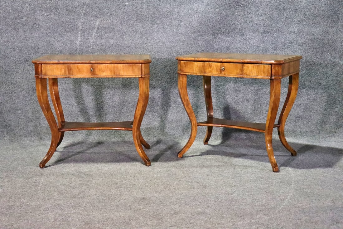 PAIR BIEDERMEIER STYLE SIDE TABLES (1 of 11)