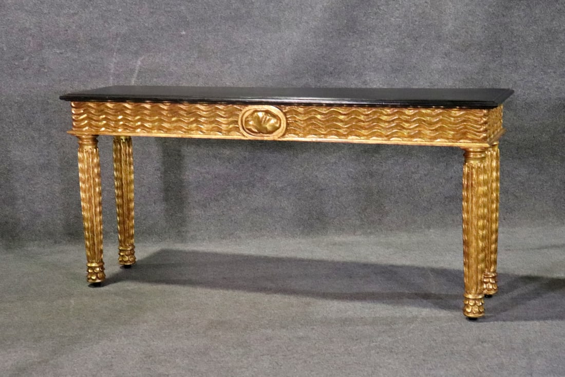 VINTAGE ITALIAN HAND CARVED GILT CONSOLE TABLE (1 of 10)