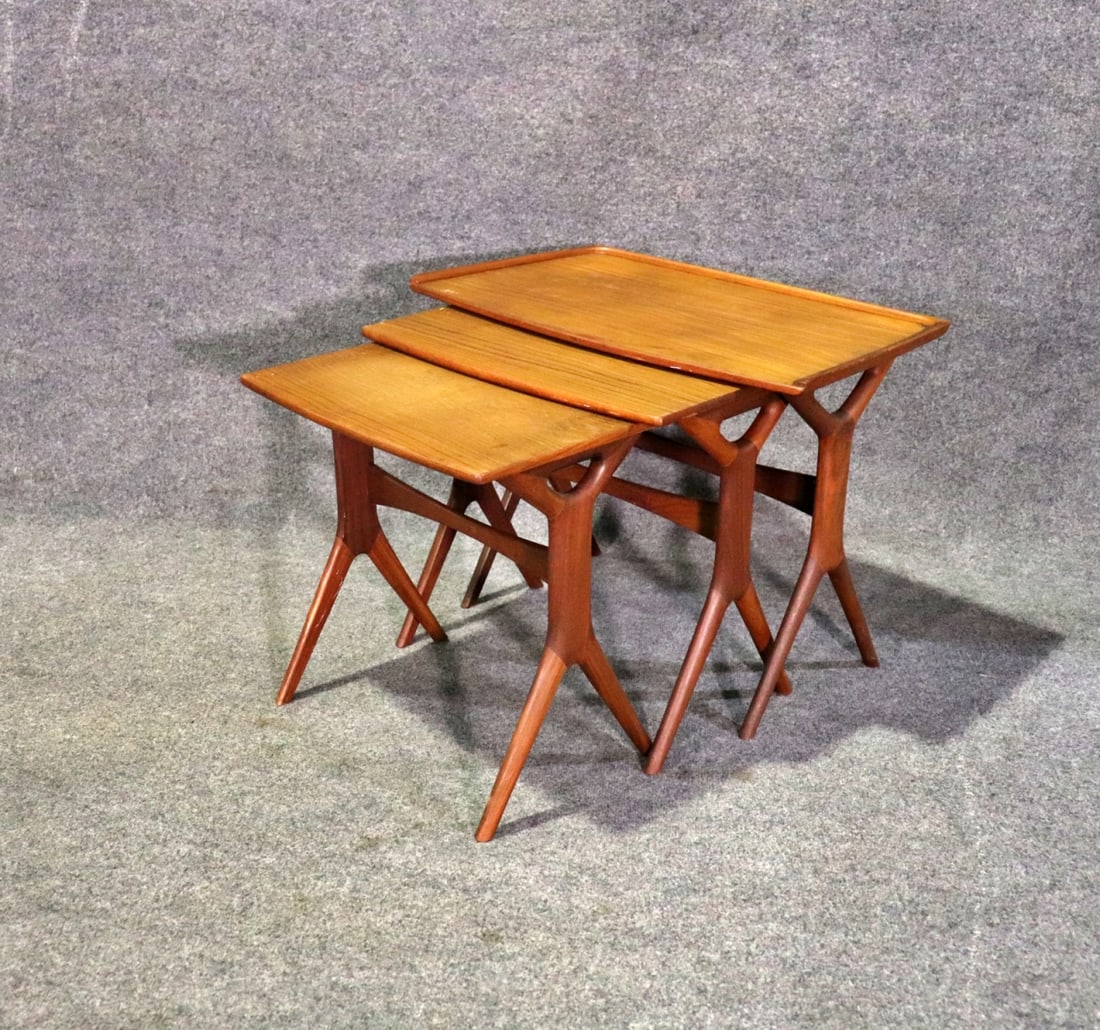 3 DANISH TEAK NESTING TABLES (1 of 15)