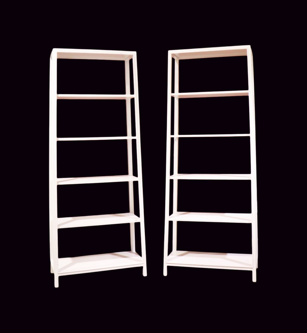 PAIR HOLLYWOOD REGENCY STYLE BOOK SHELVES (1 of 7)